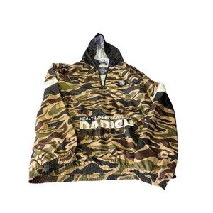 Parish Nation PN Mens Black & White Camo Windbreaker Hoodie size L SKU 8569